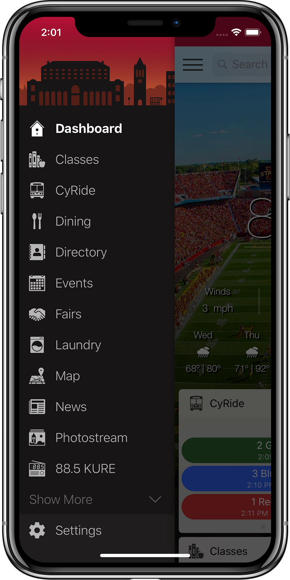 MyState app on iPhone X